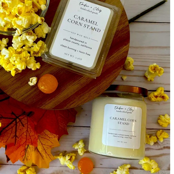 Ember + Clay Other - Caramel Corn Stand soy candle 8oz
